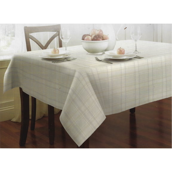 Town Country Venice Plaid Laminated Tablecloth Multi-Color 70 Round Indoor Outdoor