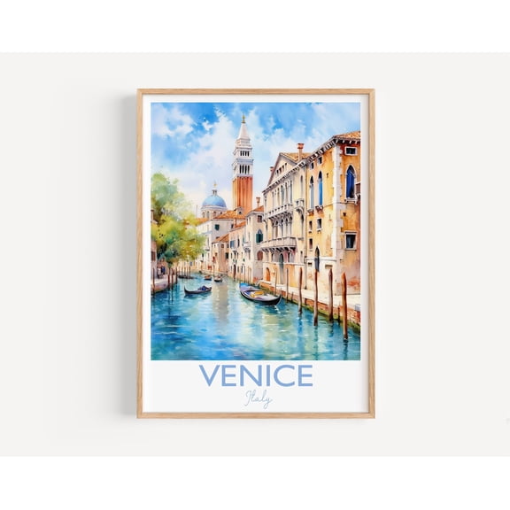 Venice Poster, Travel Print of Venice, Italy, Venice Gift, Travel Watercolour Gift, 12x18 UNFRAMED