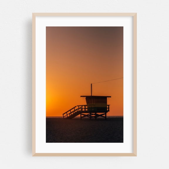 Venice Pride 02 - Los Angeles California Photography Sunset Beach Coastal Minimalist Ocean Landscape Beach House Oak Framed Wall Art Print 5 x 7 inches