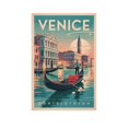 thumbnail image 1 of Venice Retro Travel Poster Vintage Italian City Tourism with Gondolas & Romantic Canals Canvas Poster, 1 of 8
