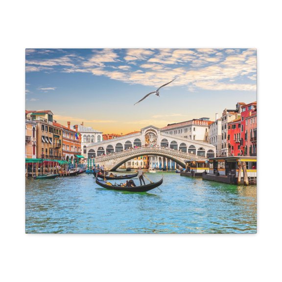 Venice Rialto Bridge Nature Wilderness Photography Canvas Wall Art for Home Decor Ready-to-Hang