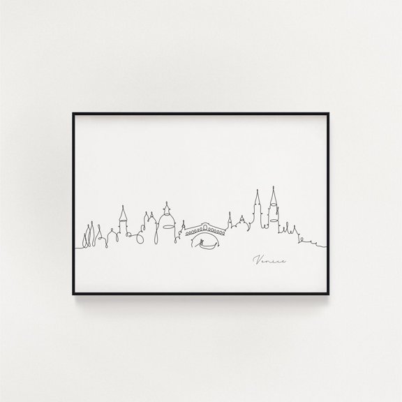 Venice Skyline Print Line Art Venice Minimalist Wall Art City Skyscraper Fine Art Nordic Home Decor Landmark