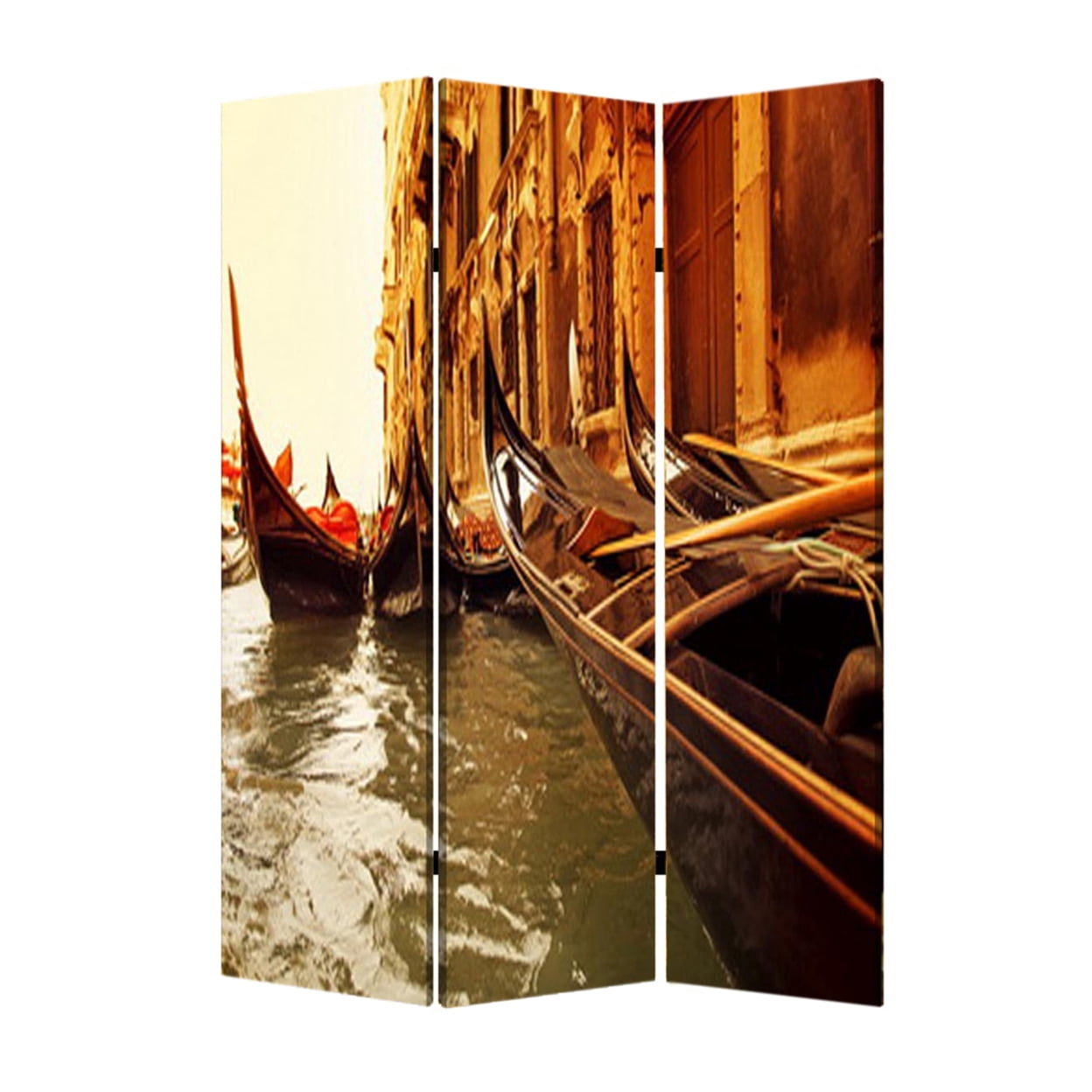 Contemporary Lightweight 3 Panel Venice Screen Room Divider With Two Different Finishes