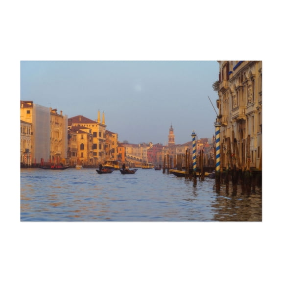 Venice Sunset - Grand Canal - Towards Rialto Bridge - Veneto Italy Photography Unframed Wall Art Print 8 x 12 inches