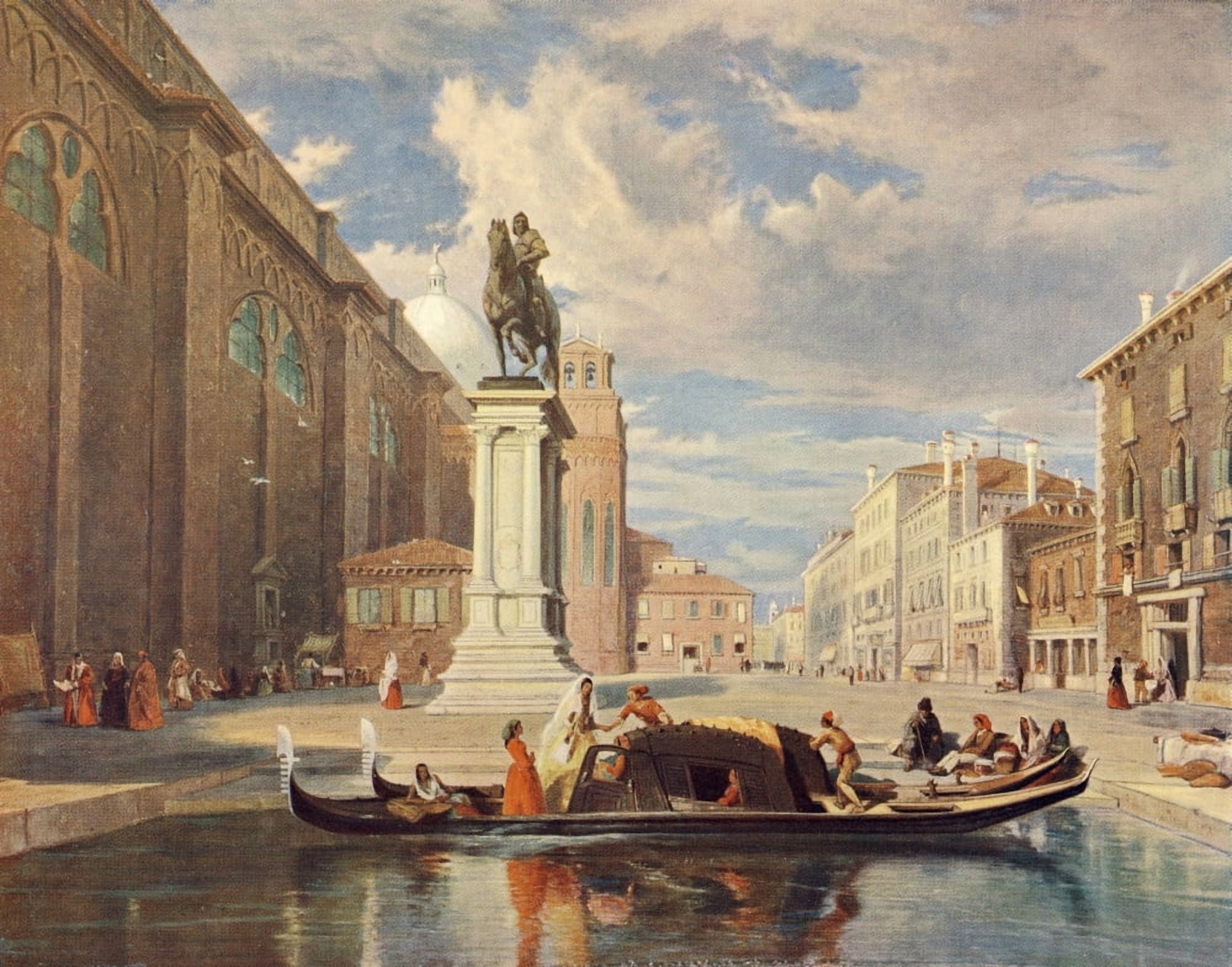 Venice The Colleoni Monument 1845 Canvas Art - James Holland (24 x 36)