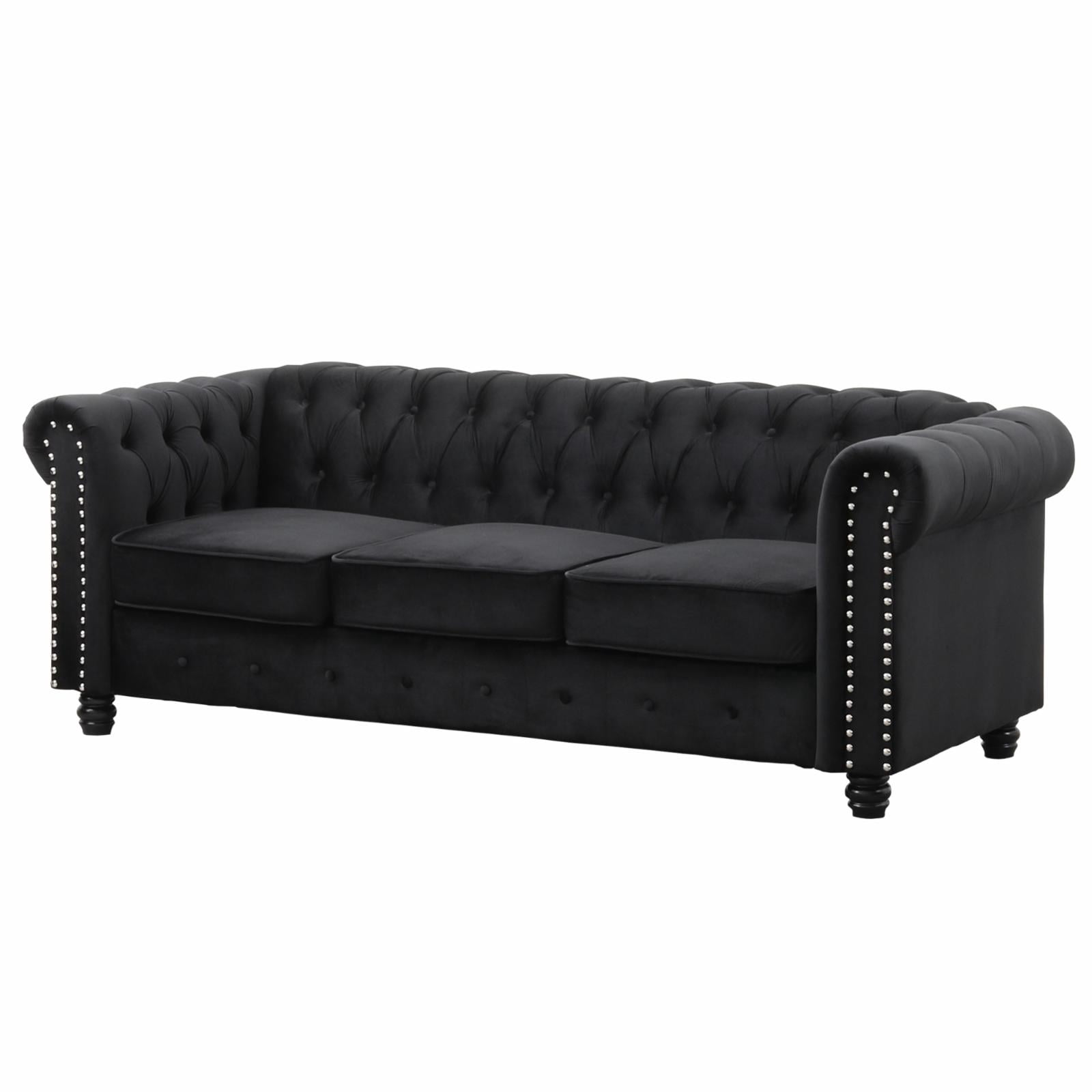 Best Master Furniture Venice 82" Tufted Transitional Velvet Sofa in