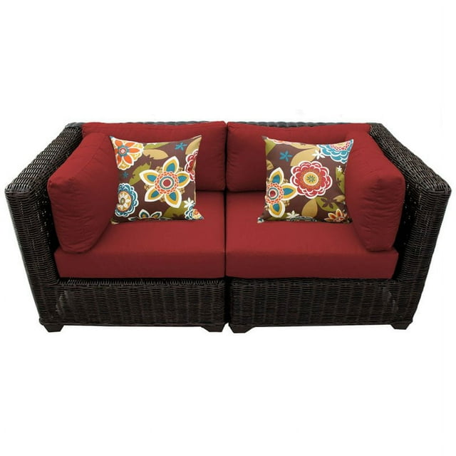 Venice Wicker 2 Piece Sectional Patio Loveseat