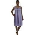 thumbnail image 1 of Venice Women's Silky Looking Nightgown w Sequins & Ribbon Roses 40 Large Lavender, 1 of 4