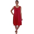 thumbnail image 1 of Venice Women's Silky Looking Nightgown w Sequins & Ribbon Roses 40 Large Red, 1 of 4