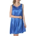 thumbnail image 1 of Venice Womens' Silky Looking Embroidered Nightgown 06 3X-Large Royal Blue, 1 of 5