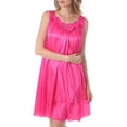 thumbnail image 1 of Venice Womens' Silky Looking Embroidered Nightgown 06 Medium Bright Pink, 1 of 5