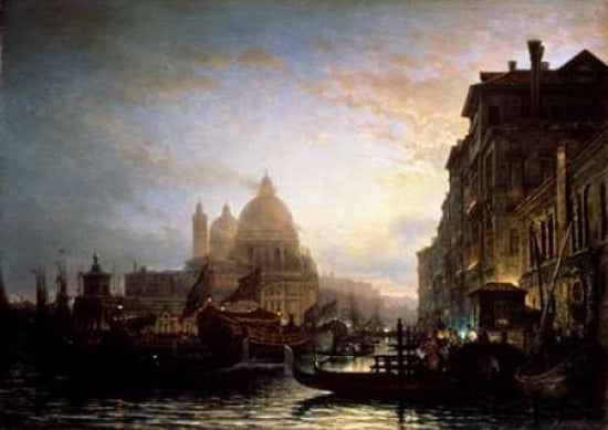 Venice at Night Canvas Art - Alexej Bogoljubov (20 x 28)