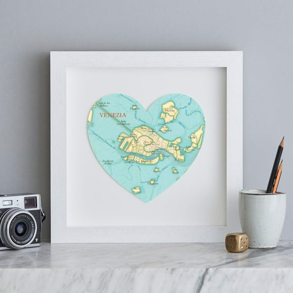 Venice map heart print