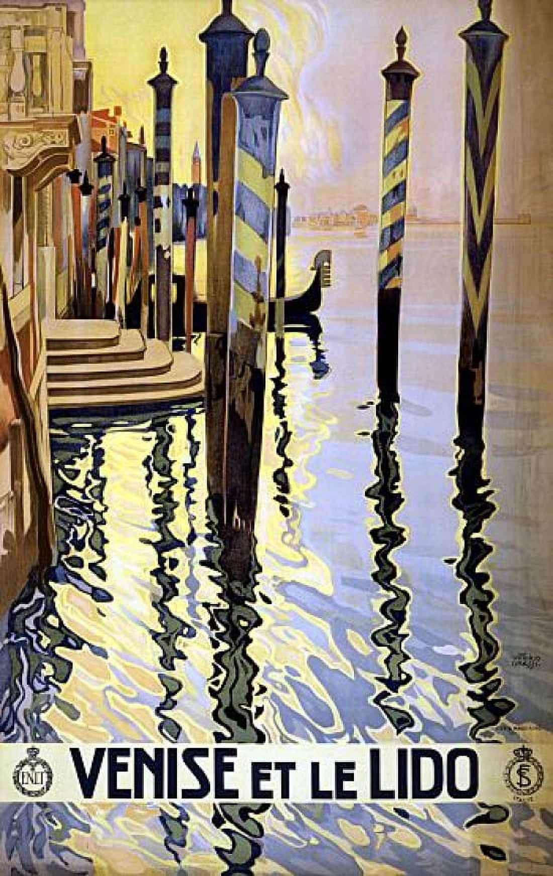Venise Et Le Lido Venice Italy Vintage Travel Canvas Art - (18 x 24)