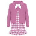 thumbnail image 1 of Venjoe Baby Girls Sleeveless Plaid Dress and Cardigan Sets 2PCS Toddler Sundress with Long Sleeve Pink 90, 1 of 5