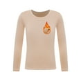 thumbnail image 1 of Venjoe Girls Fleece Lined Shirts Long Sleeve Thermal Tops Kids Dance Teamwear Baselayer Ballet Nude 160, 1 of 7