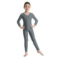 thumbnail image 1 of Venjoe Girls Unitards Gymnastics Long Sleeves Full Body Toddler Ballet Leotards for Kids Costumes Grey 3-4, 1 of 7
