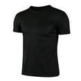 thumbnail image 1 of Venjoe Kids Boys Gym Running Athletic Tops Moisture-Wicking Dry-Fit Sports Tee Sportwear Black 140, 1 of 2
