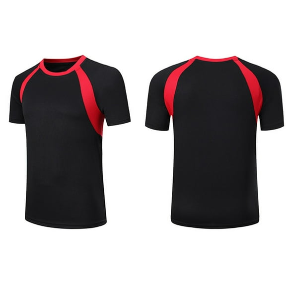 Venjoe Kids Boys Short Sleeve Rash Guard Swim Tops Soccer Running Gym Athletic T-Shirts Activewear Black L