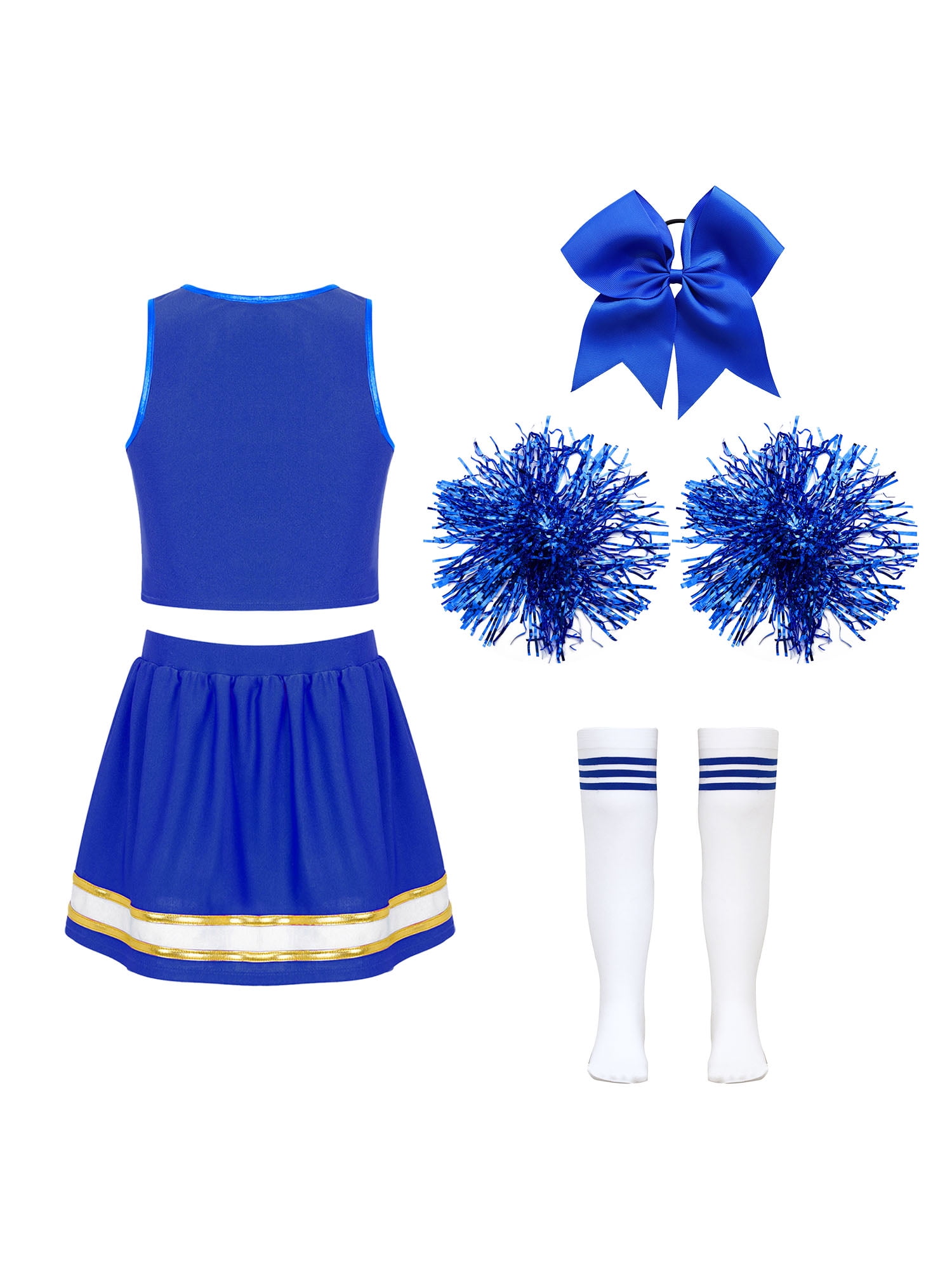Venjoe Kids Girls Cheer Leader Uniform Fancy Dress Costume Cheerleading