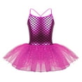 thumbnail image 1 of Venjoe Kids Girls Sleeveless Sequins Mesh Tutu dress Mermaid Printed Ballet Tutus Ballerina Dance Rose Red 5, 1 of 7