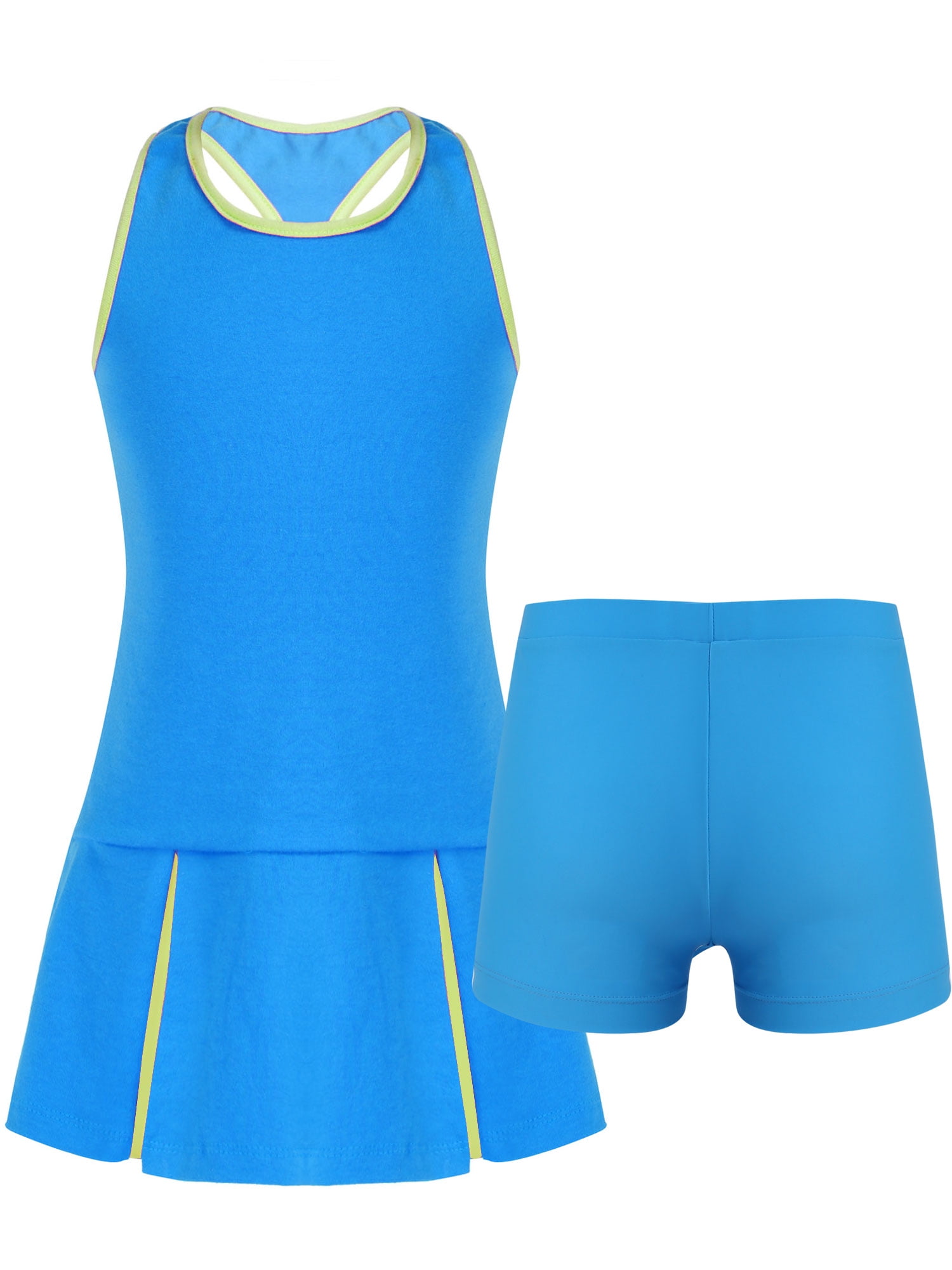PatPat Rapidair activewear Kid Girl Tennis Dress with Headband & Shorts with Pockets Light Purple