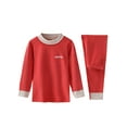 thumbnail image 1 of Venjoe Kids Thermal Underwear Set Girls Boys Warm Long Sleeve Undershirt Tops Fleece Leggings Long Red 165, 1 of 4