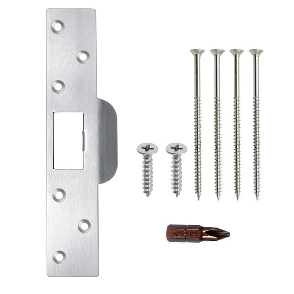 Venlox 7 Extra Long Door Strike Plate with Screws Latch Restorer Striker Lock Hardware for Doors Replacement Door Latch Plate Silver