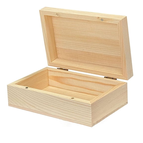 Venlox Customizable Wood Keepsake Box Vintage Keepsake Box 14*9*5Cm Light Wood Box Customizable Finish Perfect for Gifts