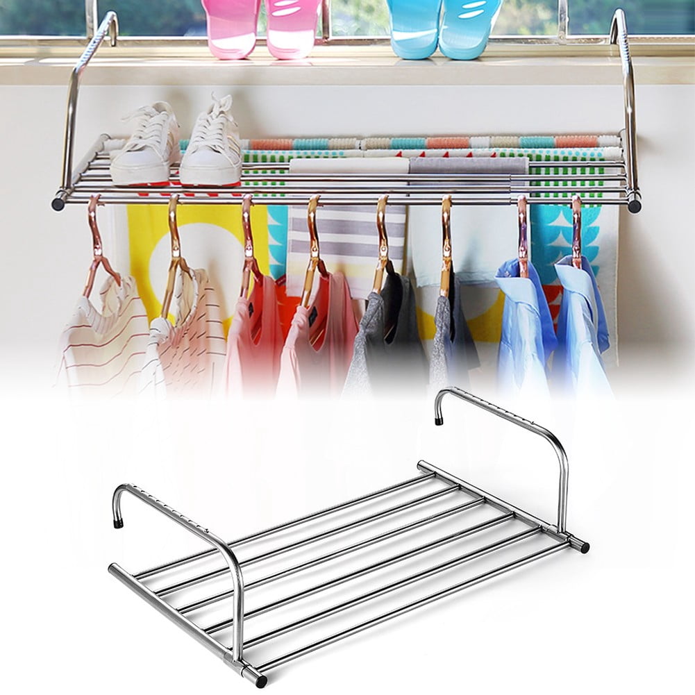 Wire Radiator Towel Rail Rack Venlox Folding Stainless Steel Radiator Drying Rack Balcony Railing ...