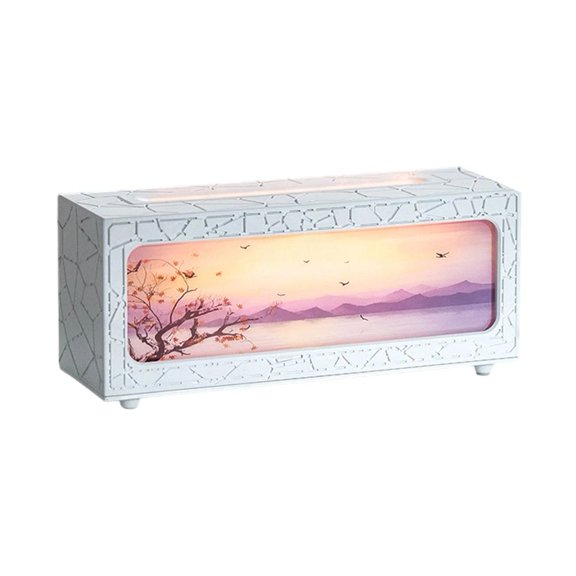 Venlox Simulated Flame Aromatherapy Diffuser: Colorful Night Light & Usb Humidifier White