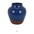 thumbnail image 1 of Venny 12 Inch Ceramic Flower Vase Two Tone Antique Blue and Brown Finish, 1 of 6