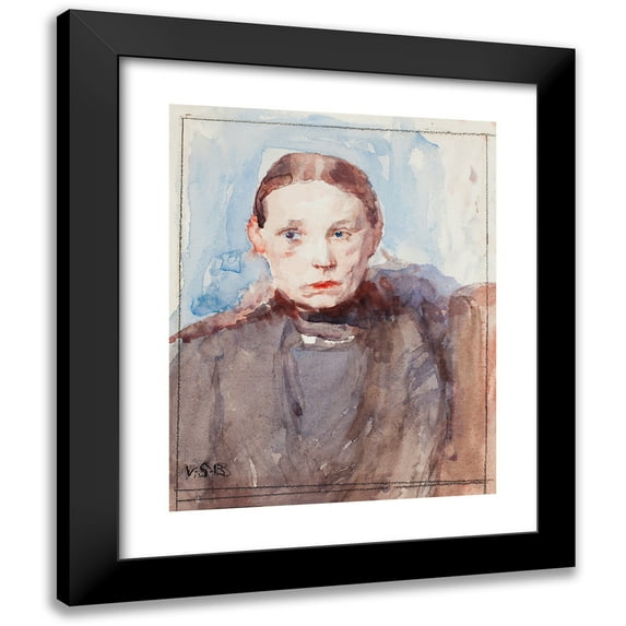 Venny Soldan-Brofeldt 12x14 Black Modern Framed Museum Art Print Titled - Old Woman, Let Richter