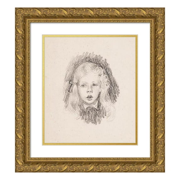Venny Soldan-Brofeldt 15x17 Gold Ornate Wood Frame and Double Matted Museum Art Print Titled - Antti (1905)