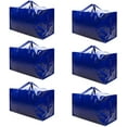 thumbnail image 1 of Veno Portable Clothing Storage Bags with Sturdy Handles & Zipper, Blue & Clear, 6 Pack, 1 of 8