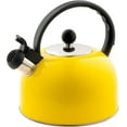 thumbnail image 1 of Venoly 2.5 Liter Whistling Tea Kettle - Modern Stainless Steel Whistling Tea Pot for Stovetop Hot Water Boiler with Cool Grip Ergonomic Handle (Lemon Yellow, 2.5 Quarts/Liters), 1 of 8