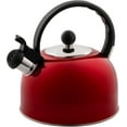 thumbnail image 1 of Venoly 2.5 Liter Whistling Tea Kettle - Modern Stainless Steel Whistling Tea Pot for Stovetop Hot Water Boiler with Cool Grip Ergonomic Handle (Wine Red, 2.5 Quarts/Liters), 1 of 5