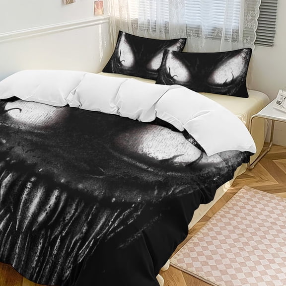 Venom 3 Piece Bedding Set Soft Comforter Theme Room Decor Bedclothes-1 Duvet Cover with 2 Pillowcases (90"x90")