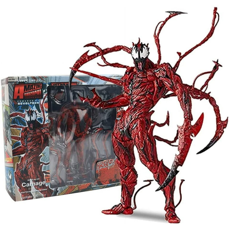 Venom Action Figure Model Toy Doll, Amazing Spiderman Carnage Anime Action  PVC Figure Movable Characters Model Statue Toys Collectible Desktop  Decoration Ornaments Gift (red) 