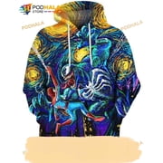 Venom Art Spider Man All Print Halloween Gift Horror Aop Unisex 3D Hoodie T-Shirt