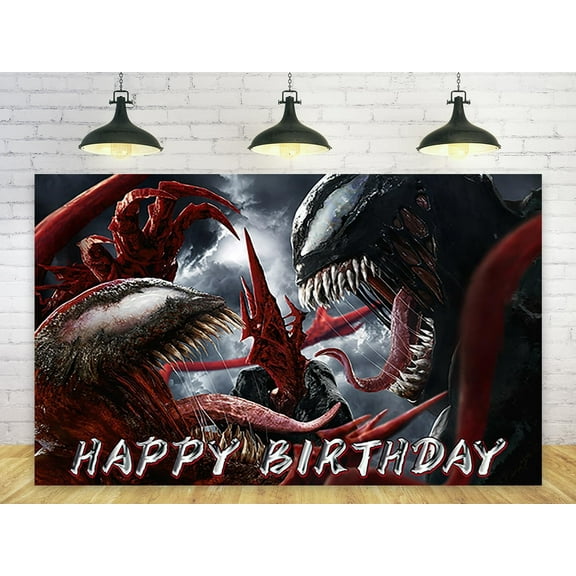 Venom Backdrop for Birthday Party Decorations Background for Baby Shower Party Cake Table Decorations Supplies Venom Theme Banner 5x3ft