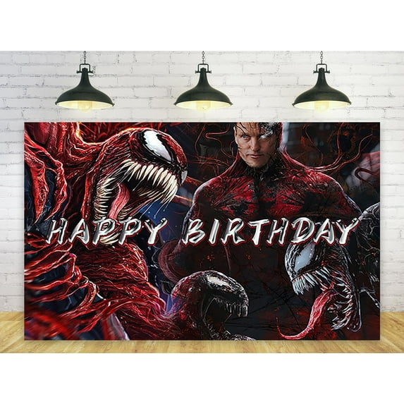 Venom Backdrop for Birthday Party Decorations Venom Background for Baby Shower Party Cake Table Decorations Supplies Superhero Theme Banner 5x3ft