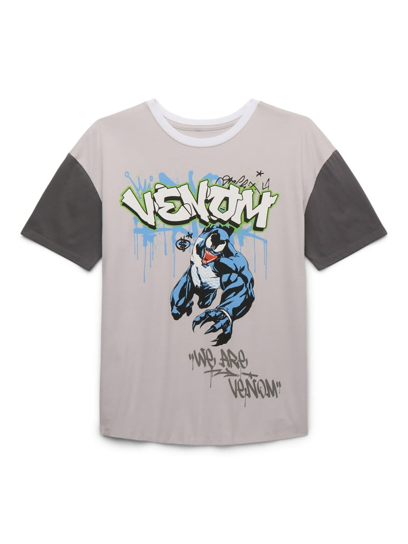 Venom Boys' Front Back Graphic Tee with Short Sleeves, Sizes 4-18