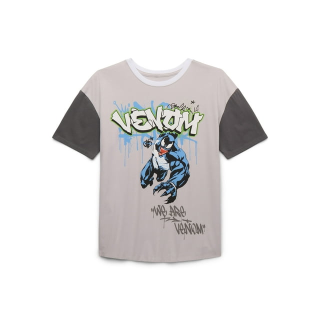 Venom Boys' Front Back Graphic Tee with Short Sleeves, Sizes 4-18