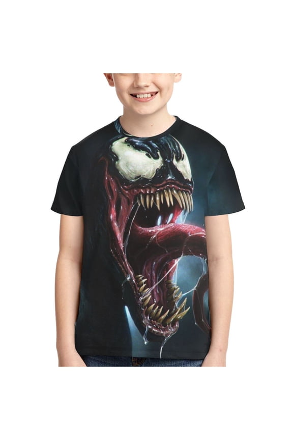 Venom Boys Girls T-Shirt 3d Print Graphic Short Sleeve Tee Shirt Tops For Kids Teens