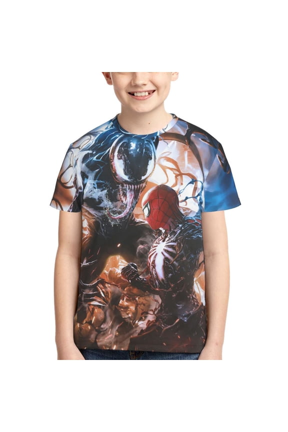 Venom Boys Girls T-Shirt 3d Print Graphic Short Sleeve Tee Shirt Tops For Kids Teens