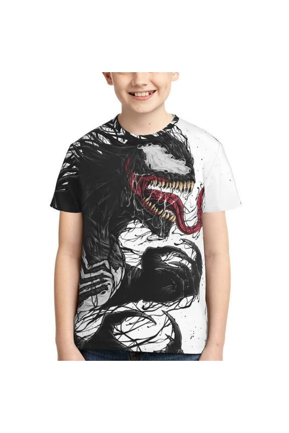 Venom Boys Girls T-Shirt 3d Print Graphic Short Sleeve Tee Shirt Tops For Kids Teens