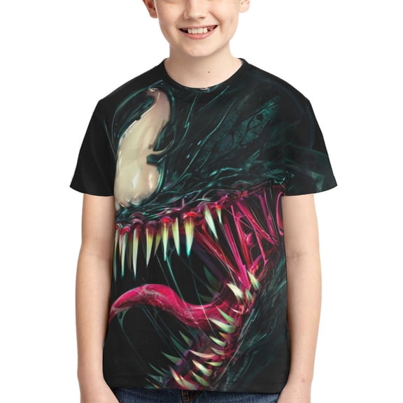 Venom Boys Girls T-Shirt 3d Print Graphic Short Sleeve Tee Shirt Tops For Kids Teens
