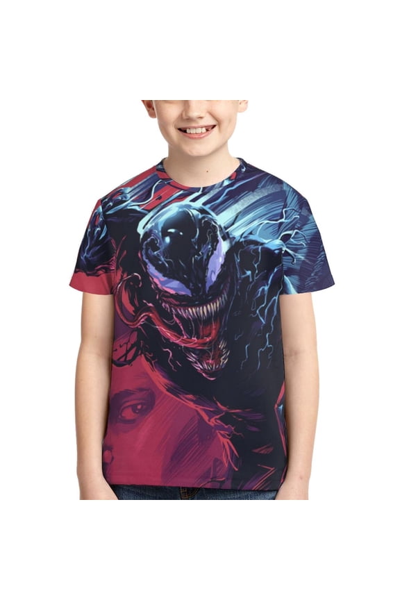 Venom Boys Girls T-Shirt 3d Print Graphic Short Sleeve Tee Shirt Tops For Kids Teens