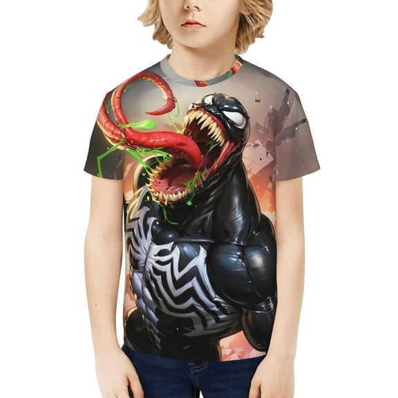 Venom Boys Girls Teens T Shirt Graphic Print Casual Short Sleeve Funny Top Tees Shirt for Youth Kids